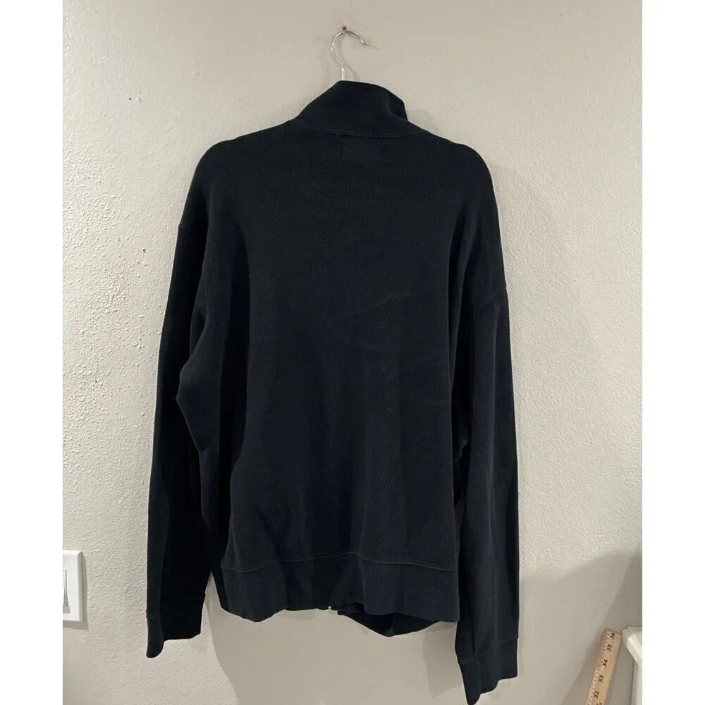 Polo Ralph Lauren 'sweatshirt Mens Vintage Full Zip Mock Neck Size XL Black